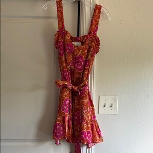 Cleobella Pink and Orange Floral Mini Dress